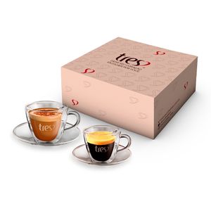 Kit Xícara Coração 120ML + Xícara Coração 50ML TRES 3 Corações
