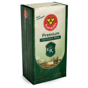 Café Torrado e Moído 3 Corações Estrada Real Premium a Vácuo 500g