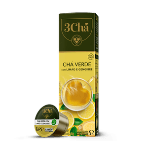Cápsula de Chá Verde com Limão e Gengibre TRES 3Chá