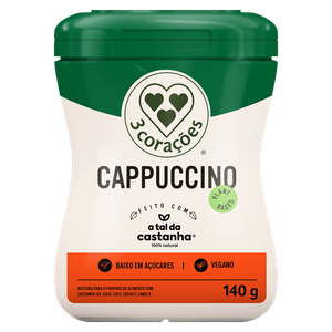Cappuccino com Leite Vegetal 3 Corações Pote 140g