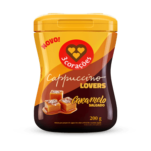 Cappuccino Caramelo Salgado 3 Corações Pote 200g