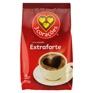 Café Torrado e Moído 3 Corações Extra Forte Pacote 250g