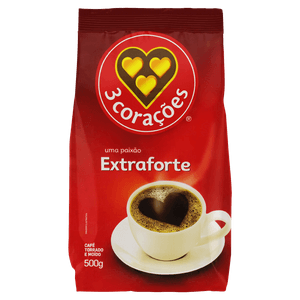Café Torrado e Moído 3 Corações Extra Forte Pacote 500g