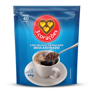 Café Solúvel Granulado 3 Corações Decaf Refil 40g
