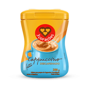 Cappuccino Descafeinado 3 Corações Pote 200g