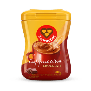 Cappuccino Chocolate 3 Corações Pote 200g
