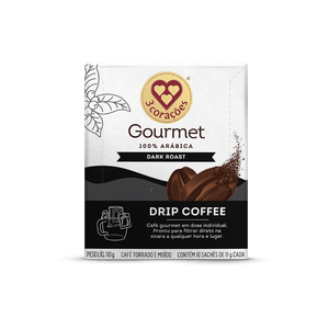 Drip Coffee Gourmet Dark Roast 3 Corações