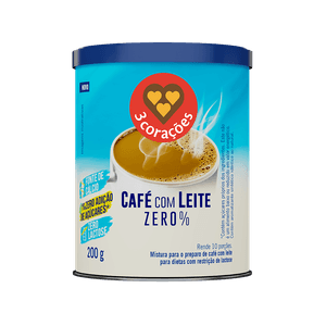 Café com Leite Zero% 3 Corações Lata 200g