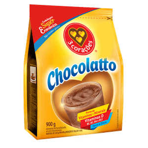 Achocolatado Chocolatto 3 Corações Refil Pacote 900g